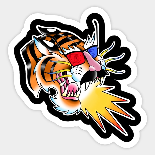 Groucho tiger Sticker by AntlersAndUmbrellas